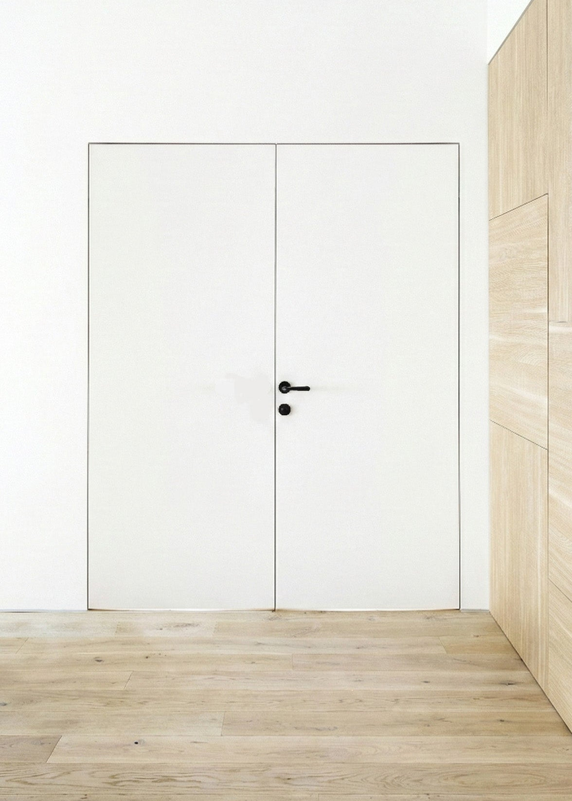 Invisible doors flushed against the wall.